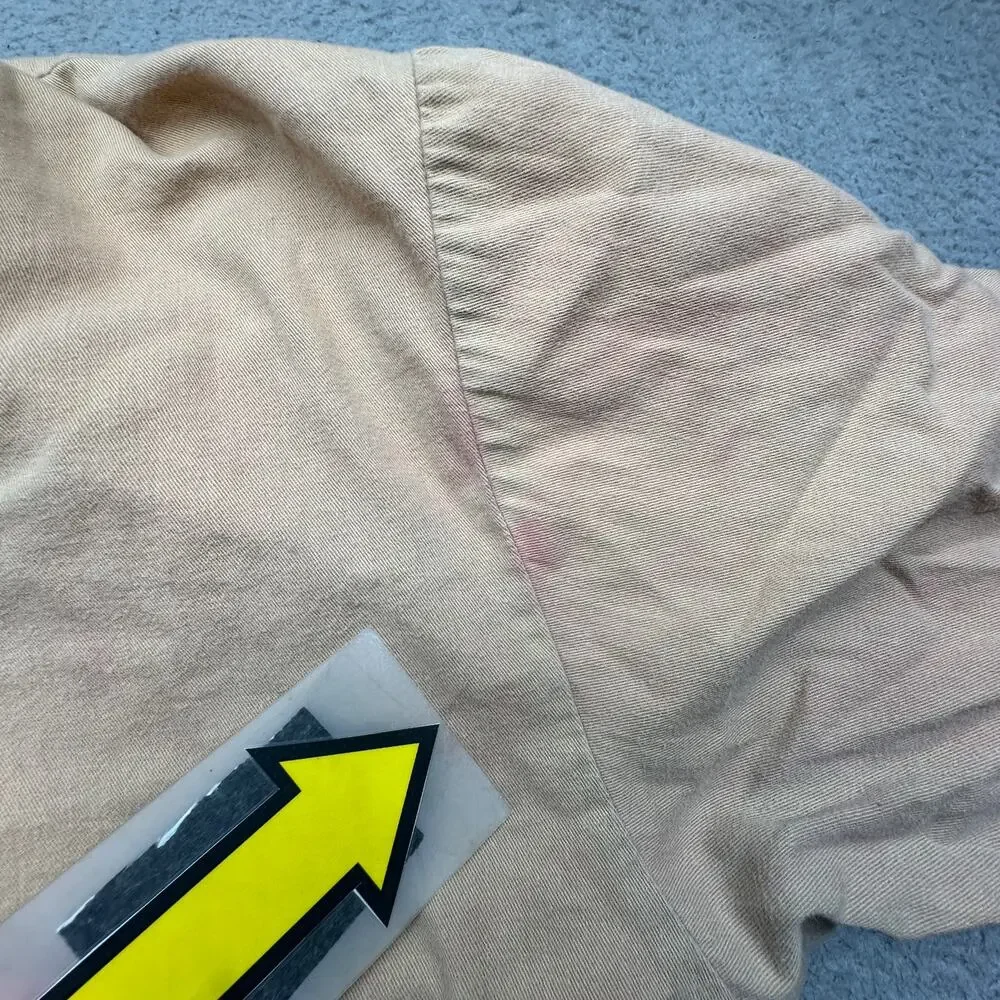 Vintage 80s 90s Duck Head Cotton Bomber Jacket Mens Large Khaki Brown Red Zip